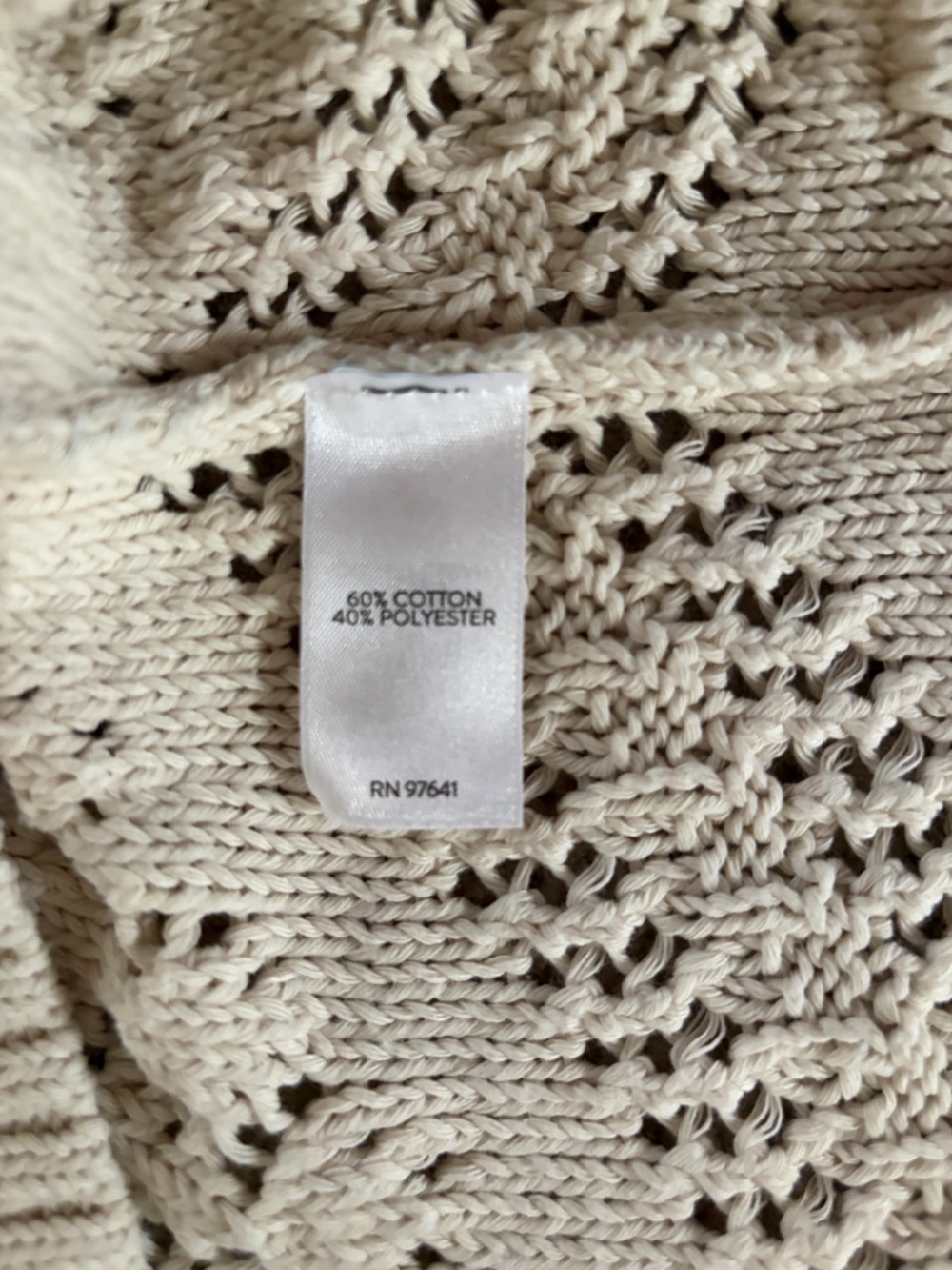 J. Jill Cream Crochet V-Neck Sweater - Picture 6 of 6